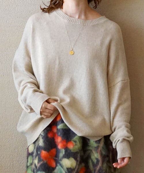 JOURNAL STANDARD LUXE（ジャーナルスタンダード　ラックス）の「W/C/Nテンジク クルーネックプルオーバー（ニット/セーター・レディース・ブラック/ネイビー/ホワイト×ホワイト・FREE）」の8枚目の写真