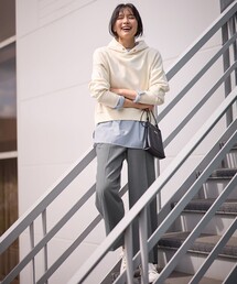 ANY（エニィ）の「【洗濯機可/ストレッチ/ウエストゴム/裏起毛】マルチファンクションストレッチワイドパンツ（その他パンツ）」