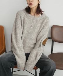 Auntie Rosa Holiday | ブークレハーフジップニットプルオーバー(ニット/セーター)