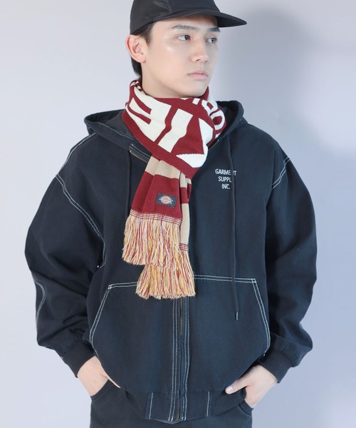 Dickies（ディッキーズ）の「【Dickies / ディッキーズ】サッカーマフラー（マフラー・メンズ・ブラック/エンジ・ONESIZE）」の8枚目の写真