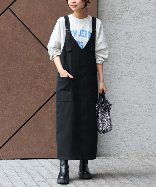 JOURNAL STANDARD relume（ジャーナルスタンダード　レリューム）の「《追加》ヘリンボンジャンパースカート（ワンピース・レディース・グレー/ブラック・38/36）」の4枚目の写真