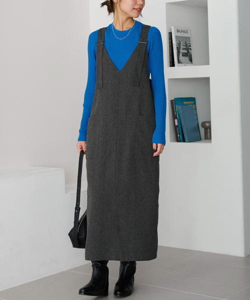JOURNAL STANDARD relume（ジャーナルスタンダード　レリューム）の「《追加》ヘリンボンジャンパースカート（ワンピース・レディース・グレー/ブラック・38/36）」の10枚目の写真