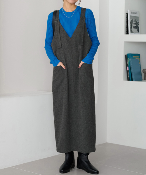 JOURNAL STANDARD relume（ジャーナルスタンダード　レリューム）の「《追加》ヘリンボンジャンパースカート（ワンピース・レディース・グレー/ブラック・38/36）」の13枚目の写真
