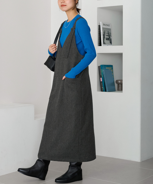 JOURNAL STANDARD relume（ジャーナルスタンダード　レリューム）の「《追加》ヘリンボンジャンパースカート（ワンピース・レディース・グレー/ブラック・38/36）」の14枚目の写真