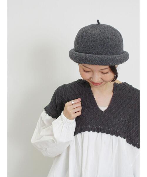 Samansa Mos2（サマンサ モスモス）の「ニットドッキングチュニック（チュニック・レディース・チャコールグレー/カーキ/マスタード/キナリ・F）」の3枚目の写真