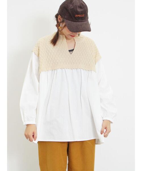 Samansa Mos2（サマンサ モスモス）の「ニットドッキングチュニック（チュニック・レディース・チャコールグレー/カーキ/マスタード/キナリ・F）」の21枚目の写真