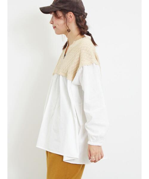 Samansa Mos2（サマンサ モスモス）の「ニットドッキングチュニック（チュニック・レディース・チャコールグレー/カーキ/マスタード/キナリ・F）」の20枚目の写真