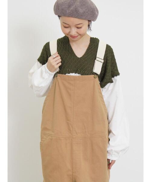 Samansa Mos2（サマンサ モスモス）の「ニットドッキングチュニック（チュニック・レディース・チャコールグレー/カーキ/マスタード/キナリ・F）」の8枚目の写真