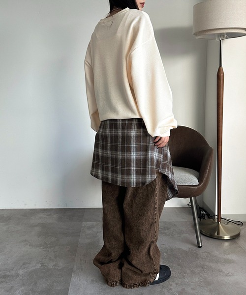 apres jour mignon(アプレジュールミニョン)の「ヘンリーワッフルユルTOPS【ZOZOTOWN限定アイテム】(Tシャツ/カットソー・レディース・ブラック/ダークブラウン/アイボリー/杢グレー・フリー/X-LARGE)」の11枚目の写真