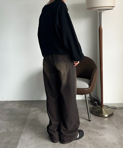 apres jour mignon(アプレジュールミニョン)の「ヘンリーワッフルユルTOPS【ZOZOTOWN限定アイテム】(Tシャツ/カットソー・レディース・ブラック/ダークブラウン/アイボリー/杢グレー・フリー/X-LARGE)」の18枚目の写真