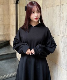 F i.n.t | ショルダーリボンダンボールフーディワンピース(ワンピース)