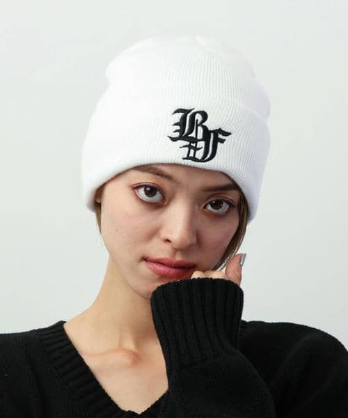 BACK TO THE FIELD（バック トゥー ザ フィールド）の「【BTTF】オールドイングリッシュ刺しゅうビーニー（ニットキャップ/ビーニー・レディース・ブラック/ホワイト/ベージュ・FREE）」の2枚目の写真