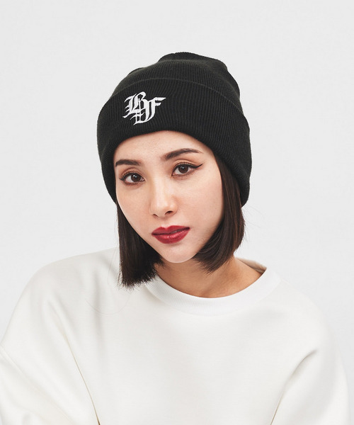 BACK TO THE FIELD（バック トゥー ザ フィールド）の「【BTTF】オールドイングリッシュ刺しゅうビーニー（ニットキャップ/ビーニー・レディース・ブラック/ホワイト/ベージュ・FREE）」の5枚目の写真