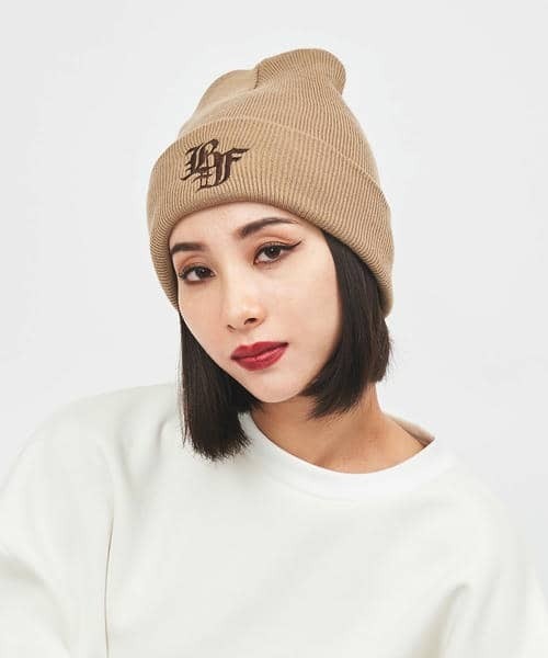 BACK TO THE FIELD（バック トゥー ザ フィールド）の「【BTTF】オールドイングリッシュ刺しゅうビーニー（ニットキャップ/ビーニー・レディース・ブラック/ホワイト/ベージュ・FREE）」の12枚目の写真