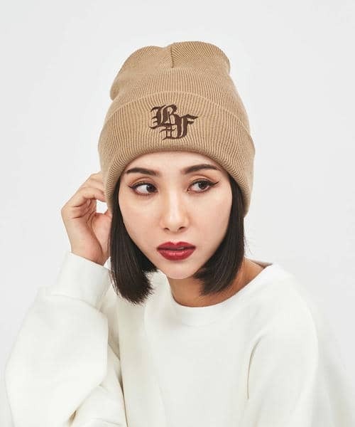 BACK TO THE FIELD（バック トゥー ザ フィールド）の「【BTTF】オールドイングリッシュ刺しゅうビーニー（ニットキャップ/ビーニー・レディース・ブラック/ホワイト/ベージュ・FREE）」の13枚目の写真