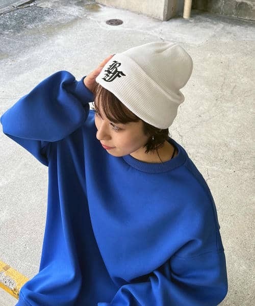 BACK TO THE FIELD（バック トゥー ザ フィールド）の「【BTTF】オールドイングリッシュ刺しゅうビーニー（ニットキャップ/ビーニー・レディース・ブラック/ホワイト/ベージュ・FREE）」の20枚目の写真