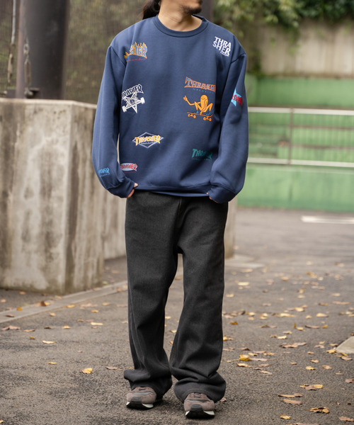 THRASHER(スラッシャー)の「THRASHER スラッシャー 総柄スウェット(スウェット・メンズ・ホワイト/ネイビー/グレー/ブラック・M/L)」の9枚目の写真