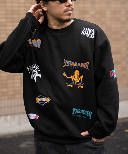 THRASHER(スラッシャー)の「THRASHER スラッシャー 総柄スウェット(スウェット・メンズ・ホワイト/ネイビー/グレー/ブラック・M/L)」の10枚目の写真