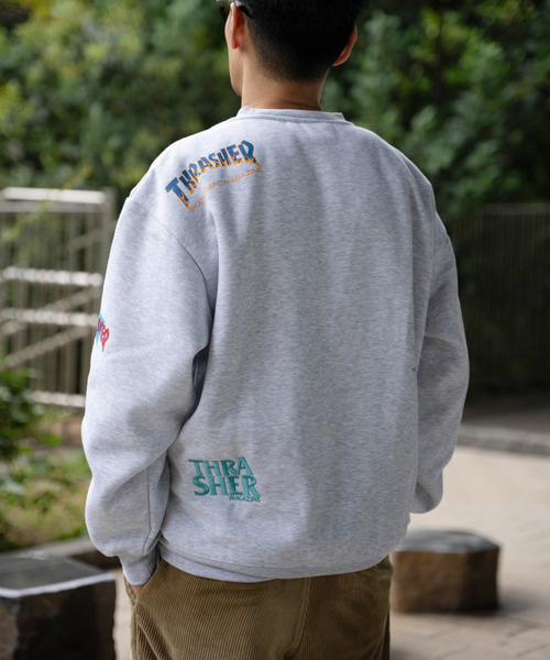 THRASHER(スラッシャー)の「THRASHER スラッシャー 総柄スウェット(スウェット・メンズ・ホワイト/ネイビー/グレー/ブラック・M/L)」の16枚目の写真