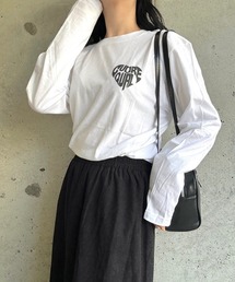 ハート文字プリントロングTシャツ
