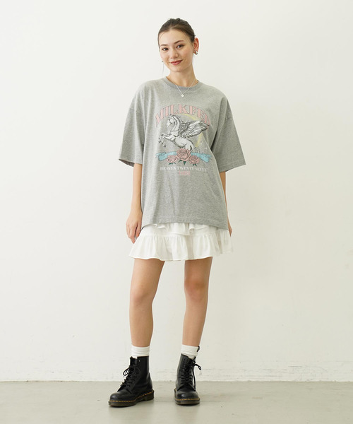 MILKFED.（ミルクフェド）の「PEGASUS VINTAGE STYLE WIDE S/S TEE（Tシャツ/カットソー・レディース・オフホワイト/アッシュ/チャコール・M/L）」の15枚目の写真
