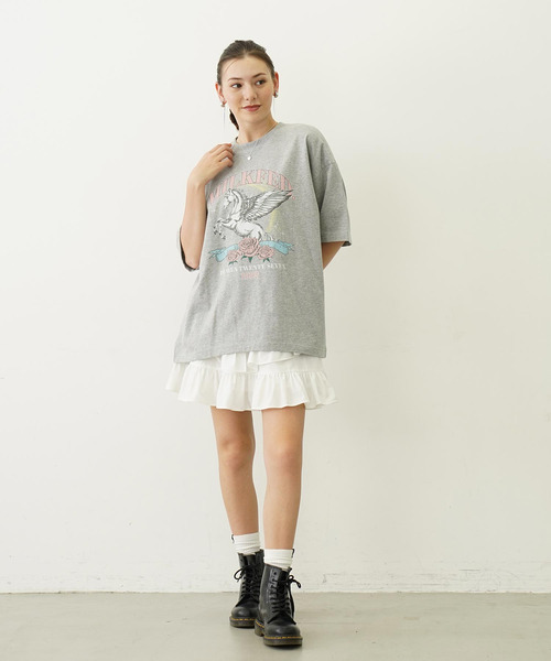 MILKFED.（ミルクフェド）の「PEGASUS VINTAGE STYLE WIDE S/S TEE（Tシャツ/カットソー・レディース・オフホワイト/アッシュ/チャコール・M/L）」の16枚目の写真