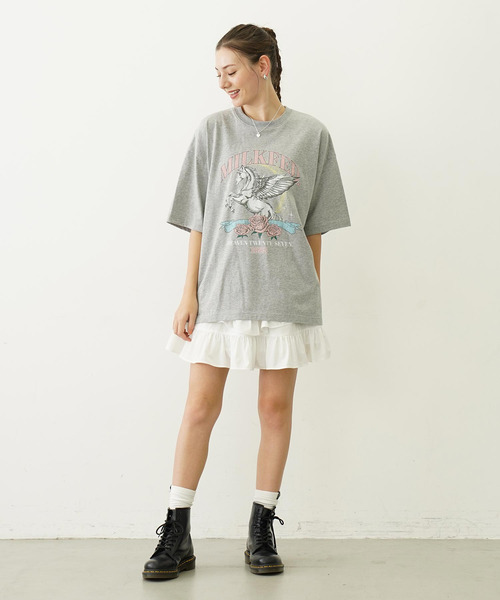 MILKFED.（ミルクフェド）の「PEGASUS VINTAGE STYLE WIDE S/S TEE（Tシャツ/カットソー・レディース・オフホワイト/アッシュ/チャコール・M/L）」の17枚目の写真