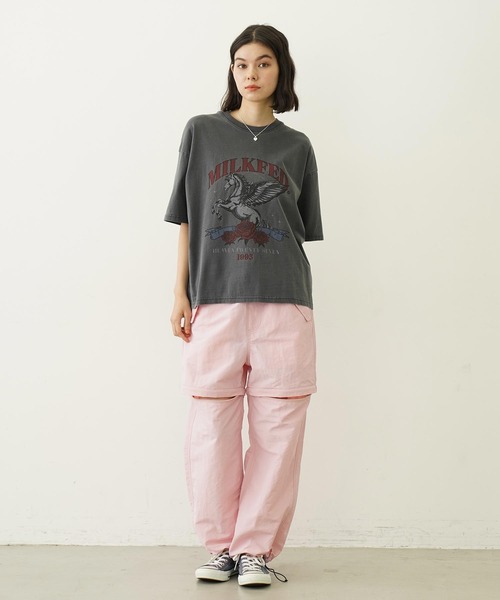 MILKFED.（ミルクフェド）の「PEGASUS VINTAGE STYLE WIDE S/S TEE（Tシャツ/カットソー・レディース・オフホワイト/アッシュ/チャコール・M/L）」の7枚目の写真