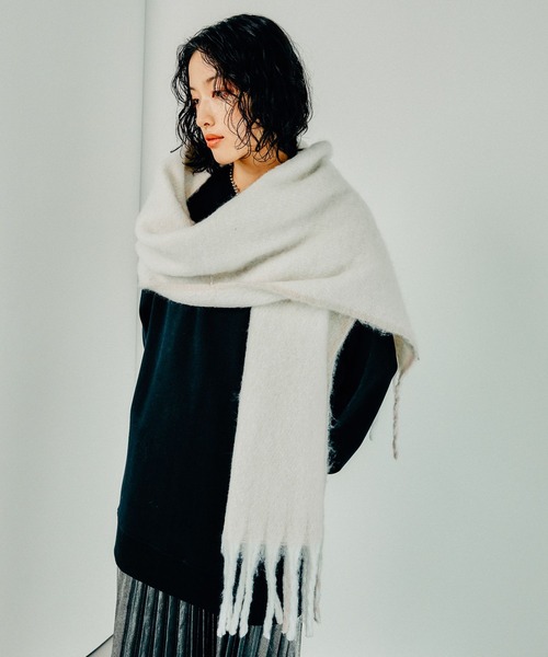 セール】太フリンジ無地ストール 132601（ストール/ショール）｜LEPSIM