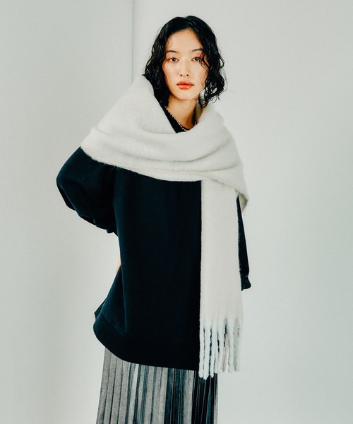 LEPSIM(レプシィム)の「太フリンジ無地ストール 132601(ストール/ショール・レディース・ピンク/グレー/ブルー/アイボリー・ONE SIZE)」の7枚目の写真