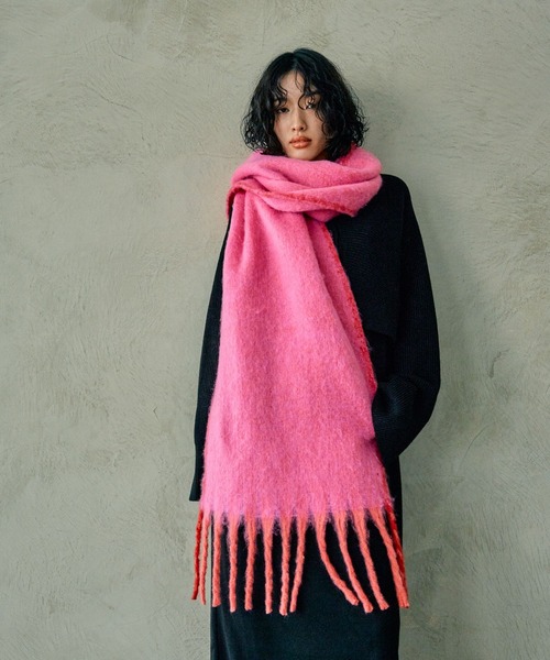 セール】太フリンジ無地ストール 132601（ストール/ショール）｜LEPSIM