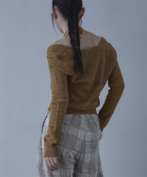 miette(ミエット)の「ホルターネックレイヤード風ニット(ニット/セーター・レディース・ライトブルー/ベージュ/ブラウン・FREE)」の7枚目の写真