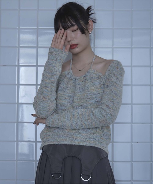 miette(ミエット)の「ホルターネックレイヤード風ニット(ニット/セーター・レディース・ライトブルー/ベージュ/ブラウン・FREE)」の21枚目の写真