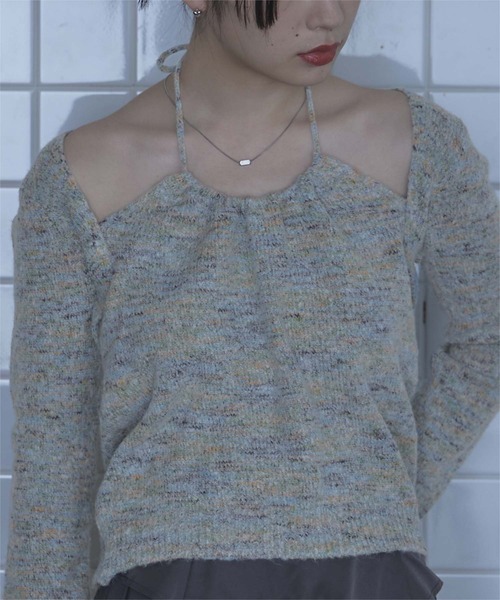 miette(ミエット)の「ホルターネックレイヤード風ニット(ニット/セーター・レディース・ライトブルー/ベージュ/ブラウン・FREE)」の22枚目の写真