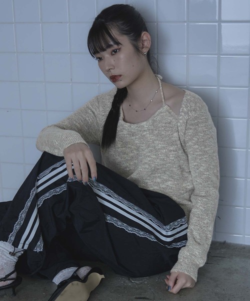 miette(ミエット)の「ホルターネックレイヤード風ニット(ニット/セーター・レディース・ライトブルー/ベージュ/ブラウン・FREE)」の15枚目の写真