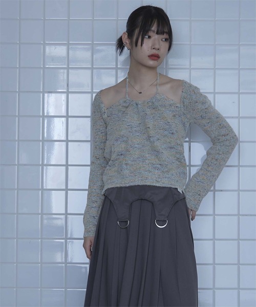 miette(ミエット)の「ホルターネックレイヤード風ニット(ニット/セーター・レディース・ライトブルー/ベージュ/ブラウン・FREE)」の18枚目の写真