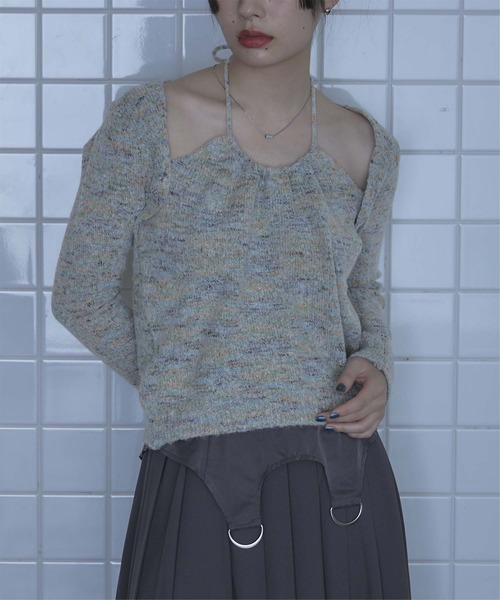 miette(ミエット)の「ホルターネックレイヤード風ニット(ニット/セーター・レディース・ライトブルー/ベージュ/ブラウン・FREE)」の20枚目の写真