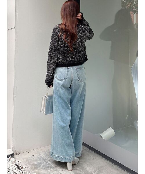 MERCURYDUO（マーキュリーデュオ）の「ノーカラーツイードニットカーディガン（カーディガン/ボレロ・レディース・ネイビー/ブラック/オフホワイト・FREE）」の8枚目の写真