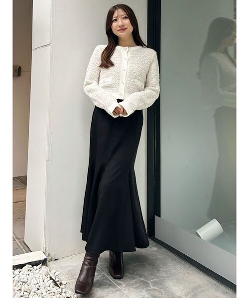 MERCURYDUO（マーキュリーデュオ）の「ノーカラーツイードニットカーディガン（カーディガン/ボレロ・レディース・ネイビー/ブラック/オフホワイト・FREE）」の10枚目の写真