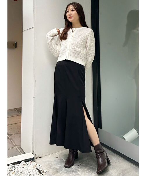 MERCURYDUO（マーキュリーデュオ）の「ノーカラーツイードニットカーディガン（カーディガン/ボレロ・レディース・ネイビー/ブラック/オフホワイト・FREE）」の11枚目の写真