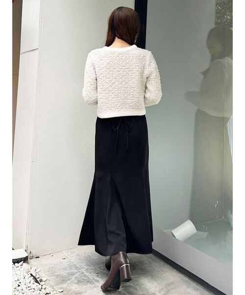 MERCURYDUO（マーキュリーデュオ）の「ノーカラーツイードニットカーディガン（カーディガン/ボレロ・レディース・ネイビー/ブラック/オフホワイト・FREE）」の12枚目の写真