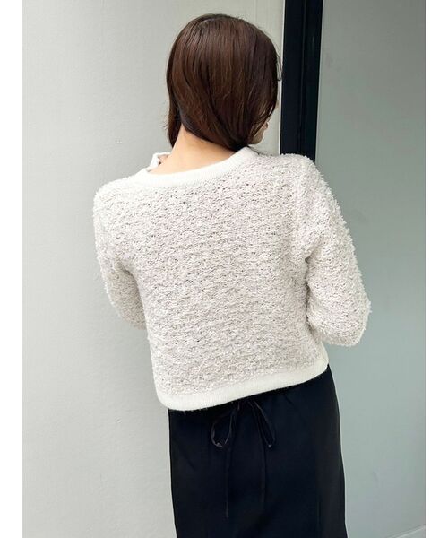 MERCURYDUO（マーキュリーデュオ）の「ノーカラーツイードニットカーディガン（カーディガン/ボレロ・レディース・ネイビー/ブラック/オフホワイト・FREE）」の13枚目の写真