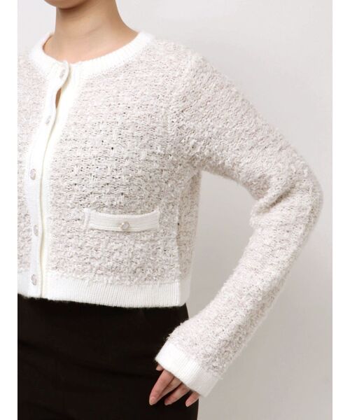 MERCURYDUO（マーキュリーデュオ）の「ノーカラーツイードニットカーディガン（カーディガン/ボレロ・レディース・ネイビー/ブラック/オフホワイト・FREE）」の18枚目の写真