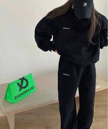 gossip!ロサンゼルス | ビッグシルエット パーカー&スウェットワイドパンツ ルームウェア セットアップ 【裏起毛/普段着でもルームウェアでも】(ルームウェア/パジャマ)