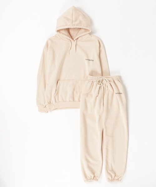 gossip!ロサンゼルス(ゴシップロサンゼルス)の「ビッグシルエット パーカー&スウェットワイドパンツ ルームウェア セットアップ 【裏起毛/普段着でもルームウェアでも】(ルームウェア/パジャマ・レディース・ベージュ/ブラック・FREE)」の12枚目の写真
