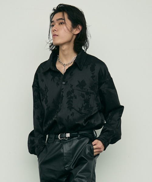 Shoowtime(ショウタイム)の「Botanical pattern back velor regular collar l/s shirt / ボタニカルパターン裏ベロアレギュラーカラー長袖シャツ(シャツ/ブラウス・メンズ・ブラック/ホワイト・MEDIUM/X-LARGE/LARGE)」の16枚目の写真