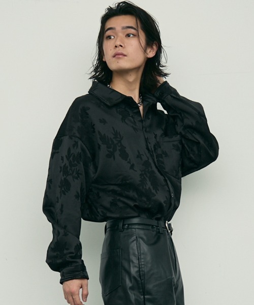 Shoowtime(ショウタイム)の「Botanical pattern back velor regular collar l/s shirt / ボタニカルパターン裏ベロアレギュラーカラー長袖シャツ(シャツ/ブラウス・メンズ・ブラック/ホワイト・MEDIUM/X-LARGE/LARGE)」の17枚目の写真