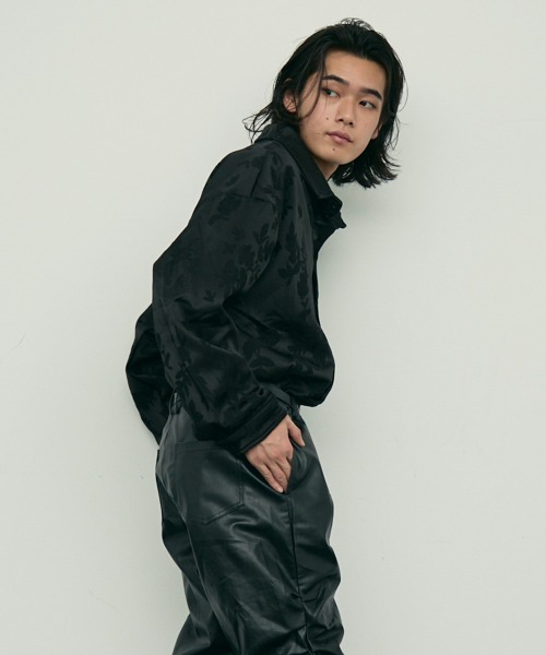 Shoowtime(ショウタイム)の「Botanical pattern back velor regular collar l/s shirt / ボタニカルパターン裏ベロアレギュラーカラー長袖シャツ(シャツ/ブラウス・メンズ・ブラック/ホワイト・MEDIUM/X-LARGE/LARGE)」の20枚目の写真