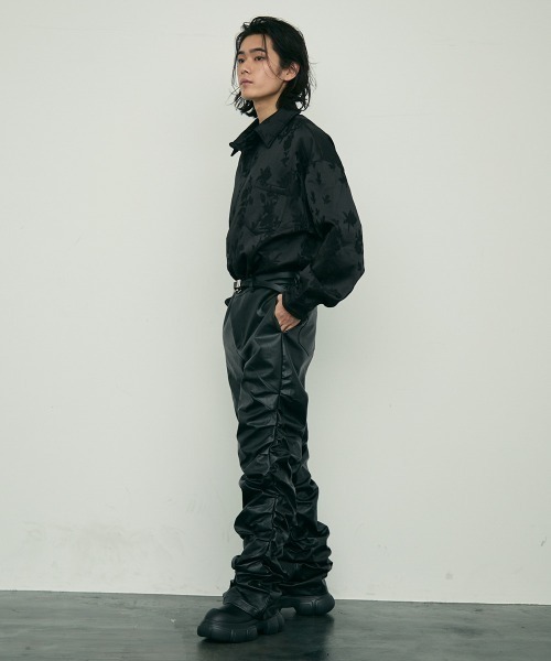 Shoowtime(ショウタイム)の「Botanical pattern back velor regular collar l/s shirt / ボタニカルパターン裏ベロアレギュラーカラー長袖シャツ(シャツ/ブラウス・メンズ・ブラック/ホワイト・MEDIUM/X-LARGE/LARGE)」の22枚目の写真