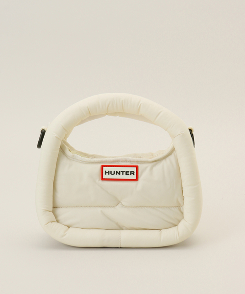 ショルダーバッグ・ポシェット HUNTER [UNISEX] Framed Puffer Mini Hobo Bag White Willow UBX ハンター HUNTER FRAMED PUFFER MINI HOBO WHITE-WILLOW